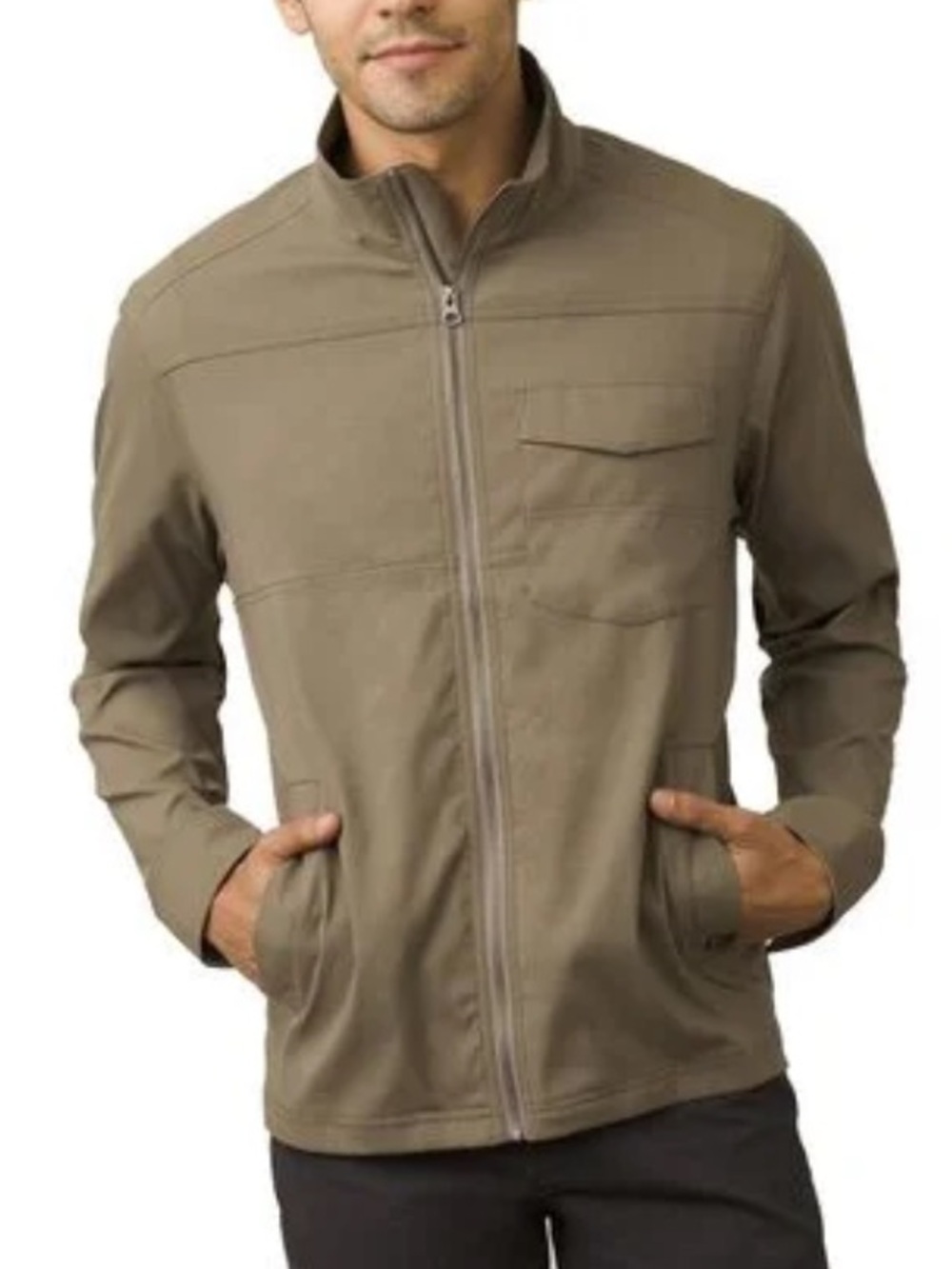 Prana Zion Stretch Jacket Brown Full Zip Hiking Outdoor Men's Sz XXL MZION110